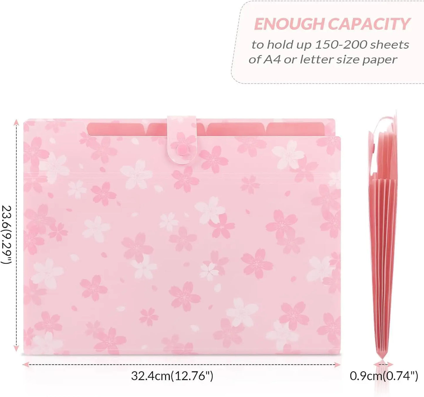 Expanding File Folder With 5 Pockets Portable Document Organizer