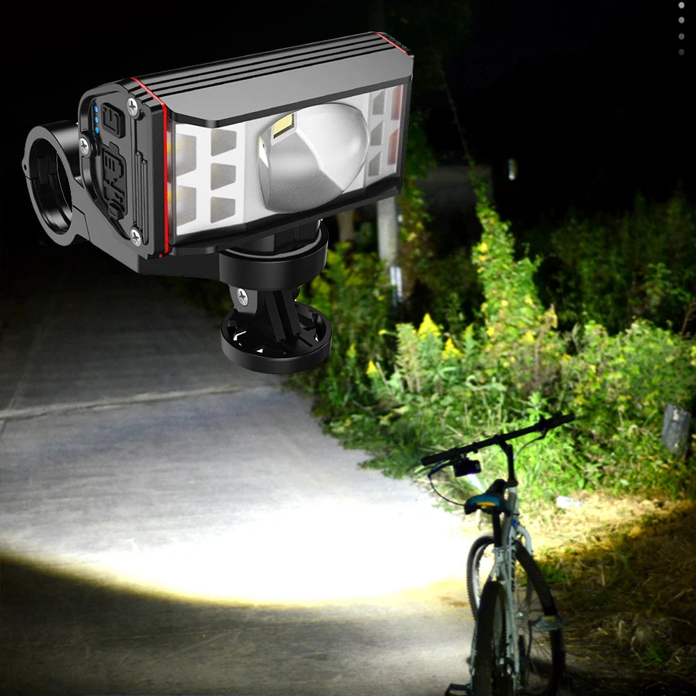 2600mAh 5200mAh LED Bike Handlebar Front Light USB Rechargeable Waterproof MTB Mountain Cycling Lamp For Night Riding