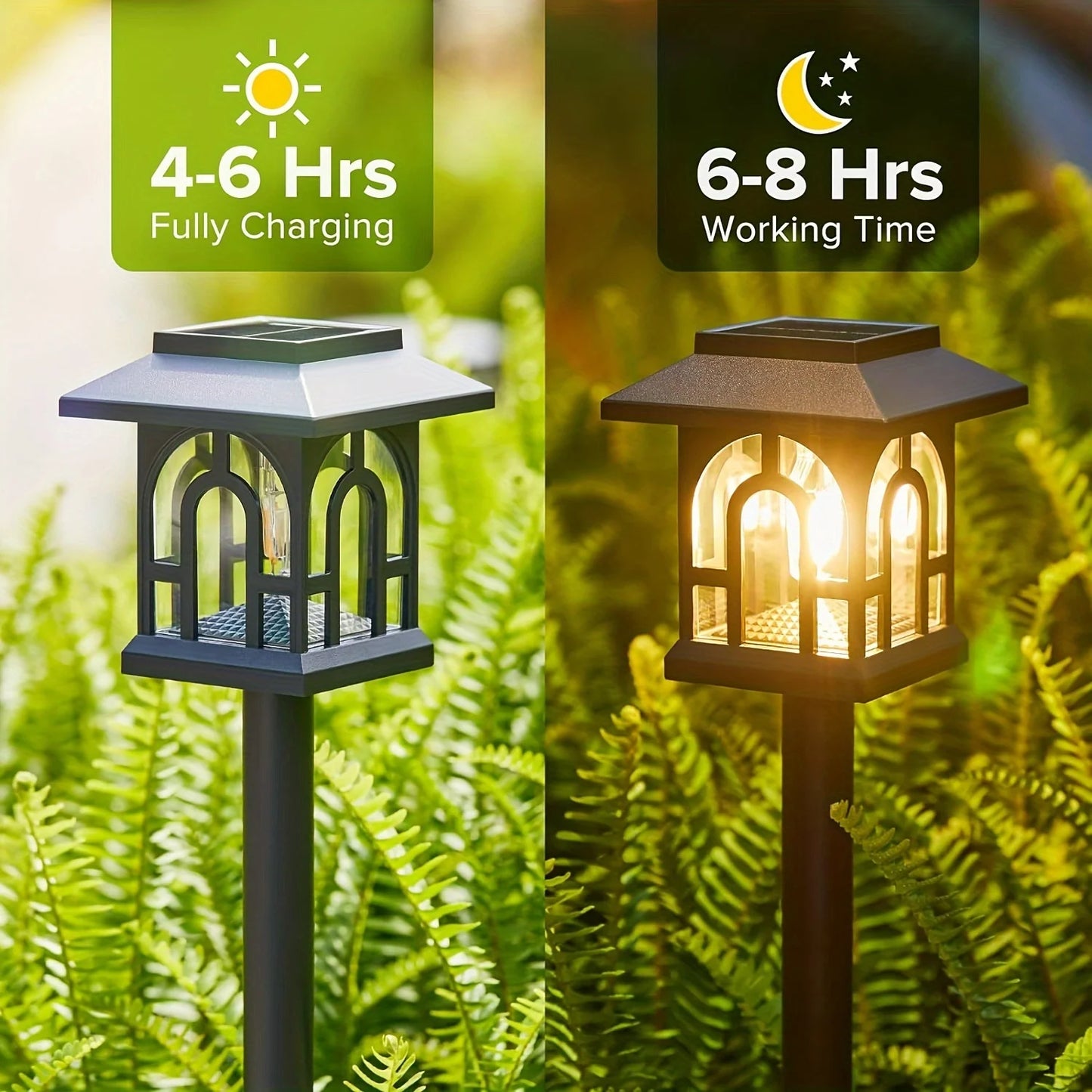 6 Or 10 Pack Solar Pathway Lights Outdoor Auto On Off Garden Yard Patio Walkway Lawn Landscape Lighting