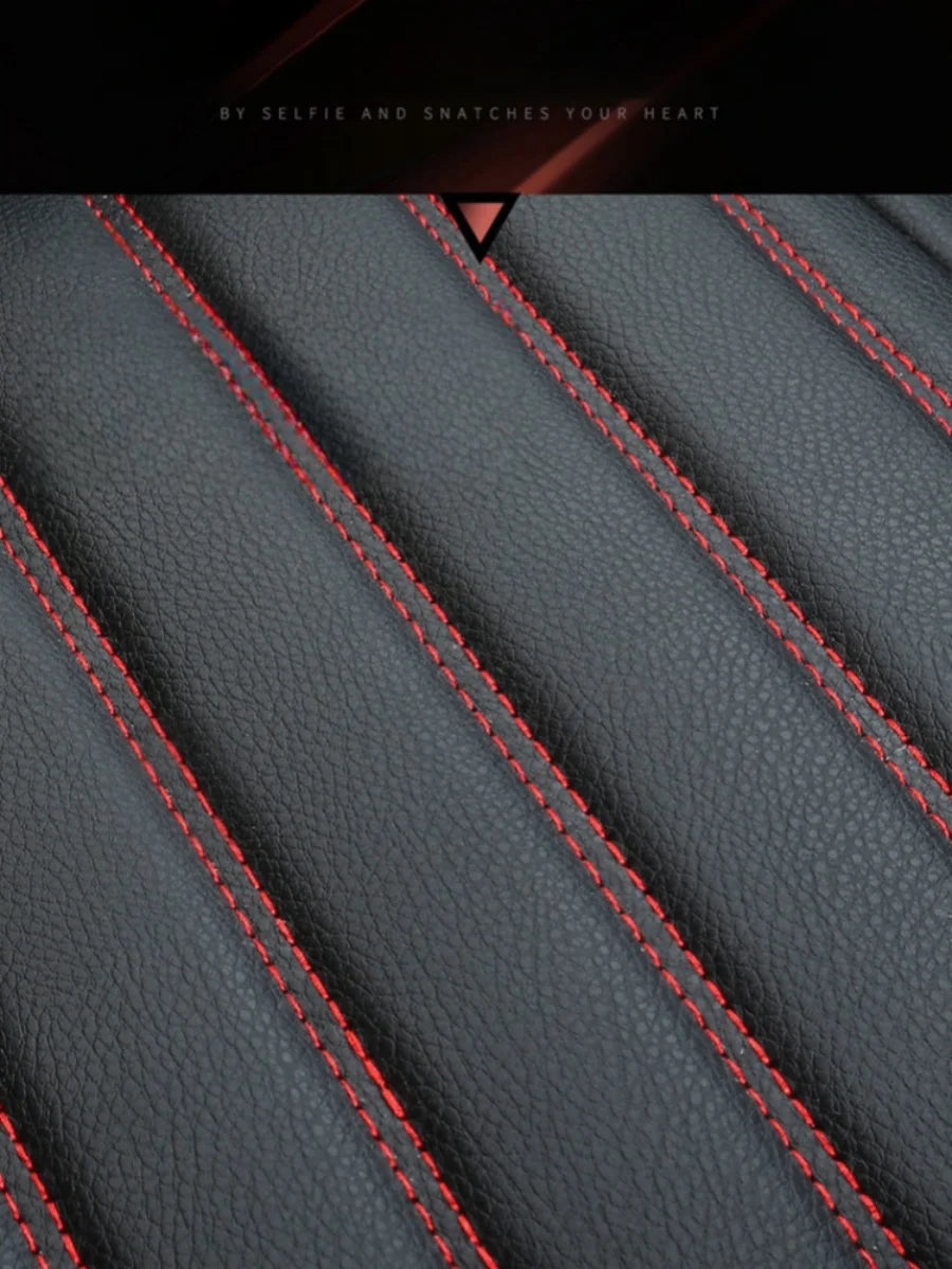 Full Set Five Seat PU Leather Seat Covers With Fixed Lumbar Cushion Durable And Stain Resistant For Cars