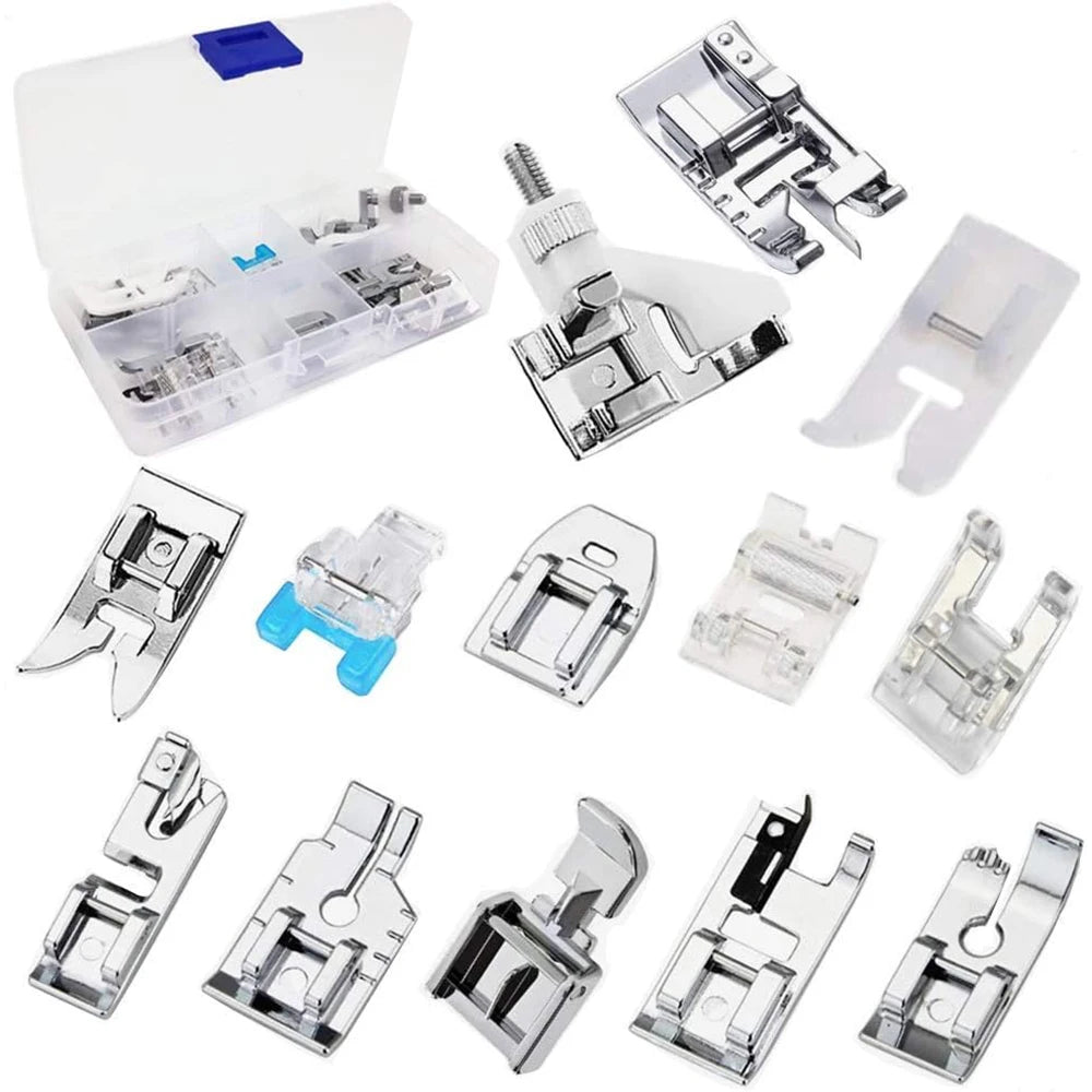 13 PCS/Box Presser Foot Set Roller Foot Invisi Zipper Foot For  Household Sewing Machine Accessories