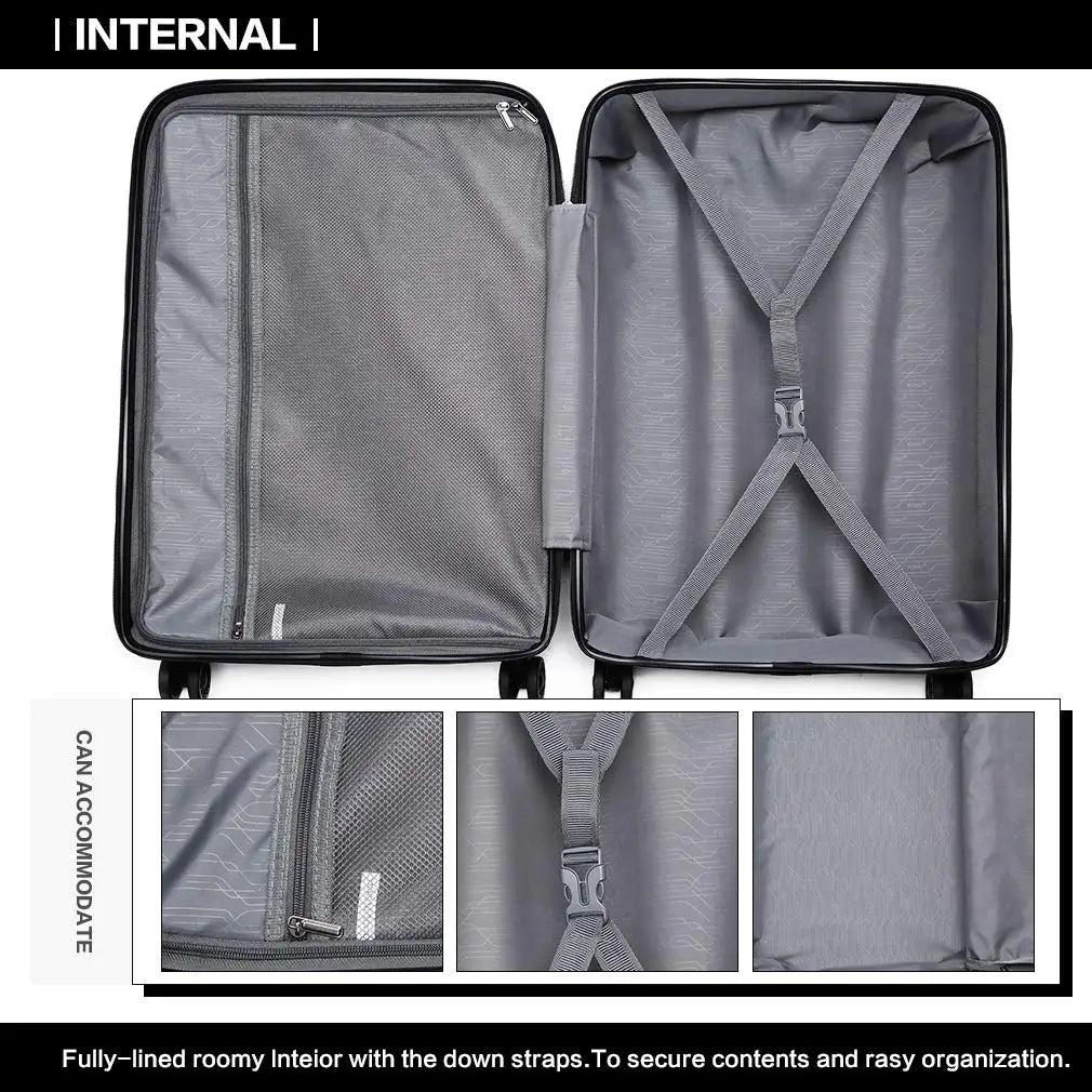 Kono 24 Inch Check In Suitcase 66L Spacious PP Hardshell TSA Approved For Secure Travel