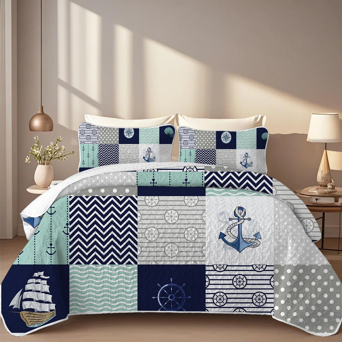 Craft of Weaving Navigation Printed Quilt Set Bedding