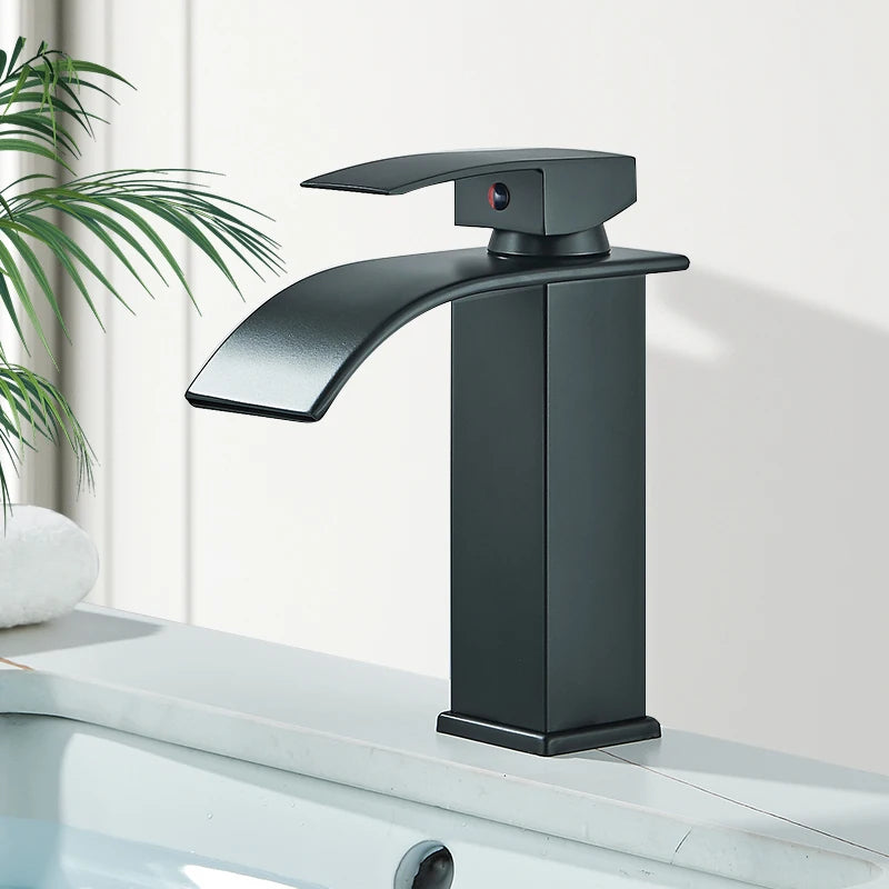 Rozin Basin Faucet Deck Mounted Single Lever Waterfall Tap