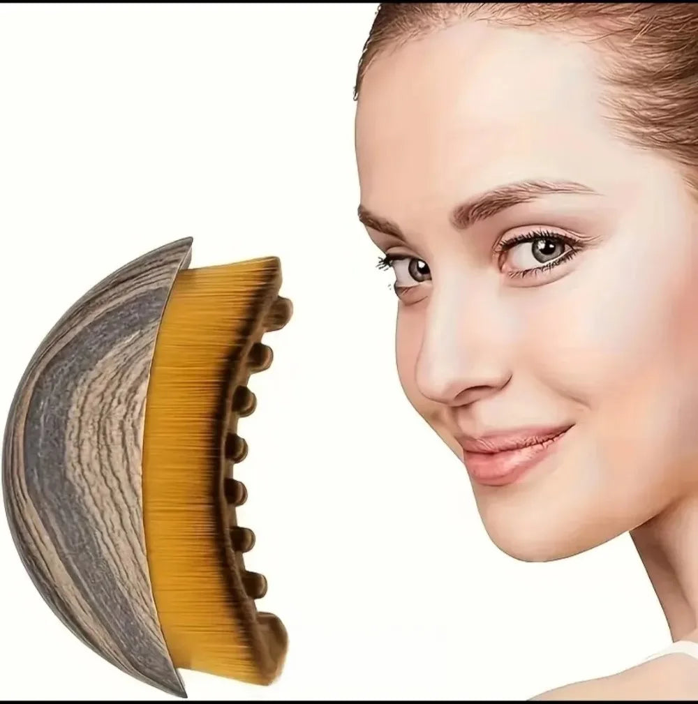 Portable Dry Facial Brush Soft Bristles Contoured Lymphatic Massage Tool Face Sculpting Device Home Spa Gentle Exfoliation Brush