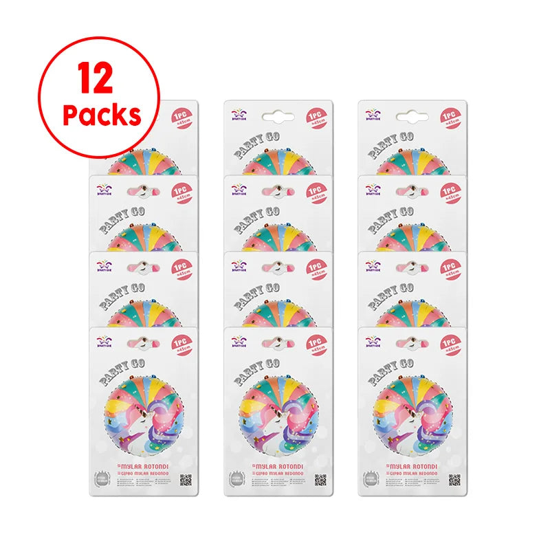 Unicorn Themed 18 Inch Foil Balloons 12 Packs For Party Decorations Birthday Celebration