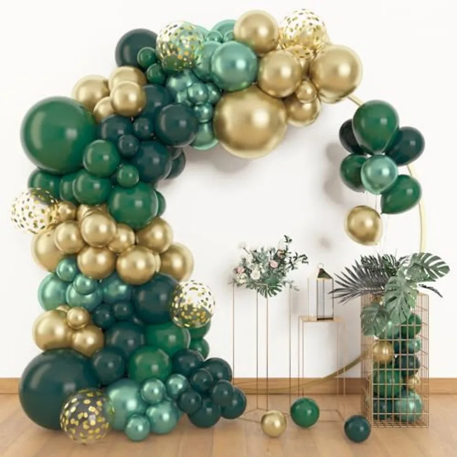 153pcs Balloon Garland Arch Kit, Different Sizes 18 12 10 5 inch Latex Metallic Confetti Gold Balloons Baptism Birthday Boho Ba