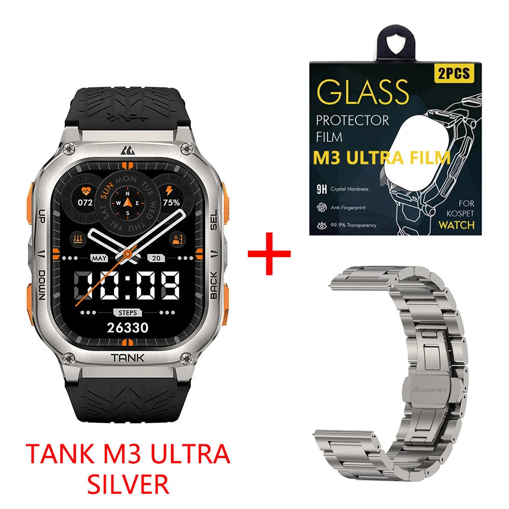 KOSPET Tank M3 Ultra GPS Smartwatch Calls Health Tracker Waterproof
