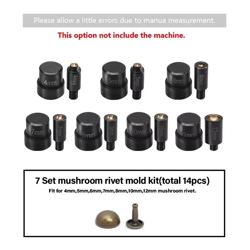 WUTA Hand Press Button Installation Machine Manual Press Grommet Eyelet Installer Tools Snap Fastener Metal Mold Mute Craft Tool