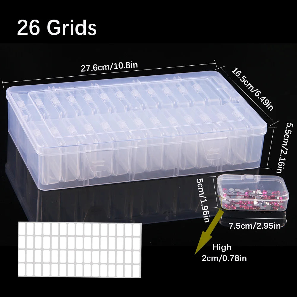 NONEDIY Diamond Painting Storage Box Mosaic Organizer 4 10 12 26 Slots