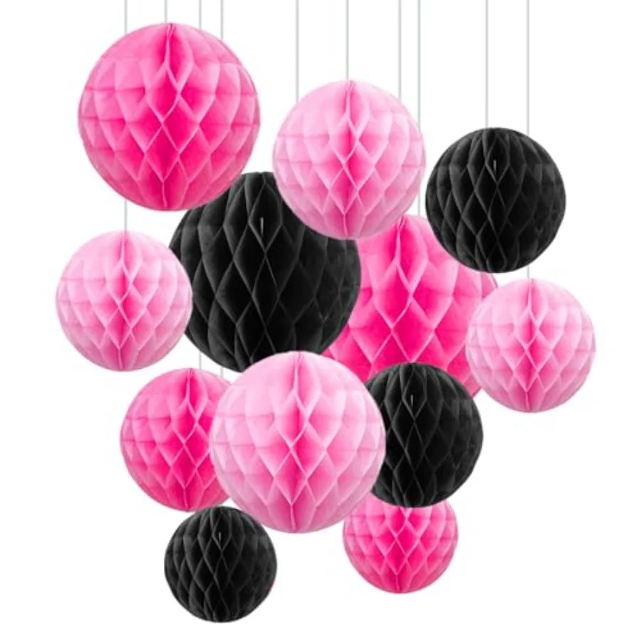 12Pcs 6" 10" Honeycomb Balls Decorations Hanging Tissue Paper Pom Poms for Birthday Wedding Party Decorations, Home Decor