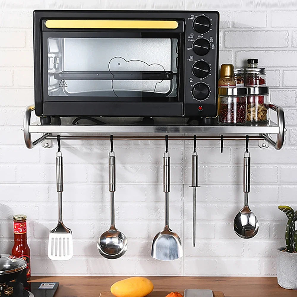 Stainless Steel Wall Mounted Microwave Oven Rack and Shelf