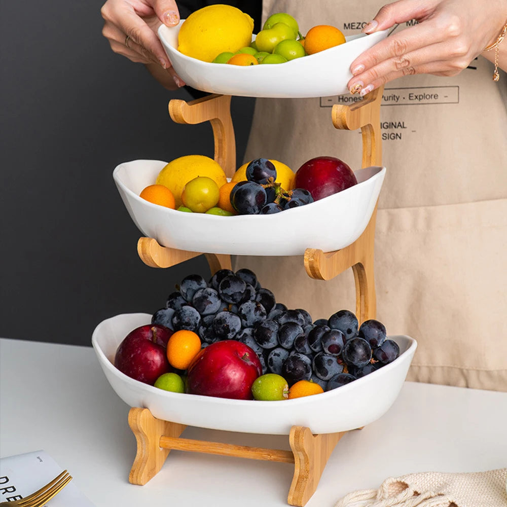 3 Layer Fruit Plate Home Living Room Plastic Snack Dish Creative Modern Dried Fruit Basket Candy Dish Salad Bowl
