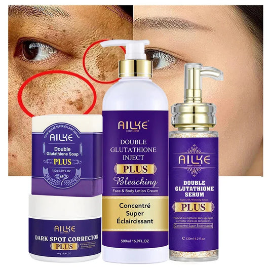 AILKE Glutathione Lighten Body Lotion, Moisturizing, Hydration, Even Skin tone, Improve Dark & Black Skin, Support Private logo