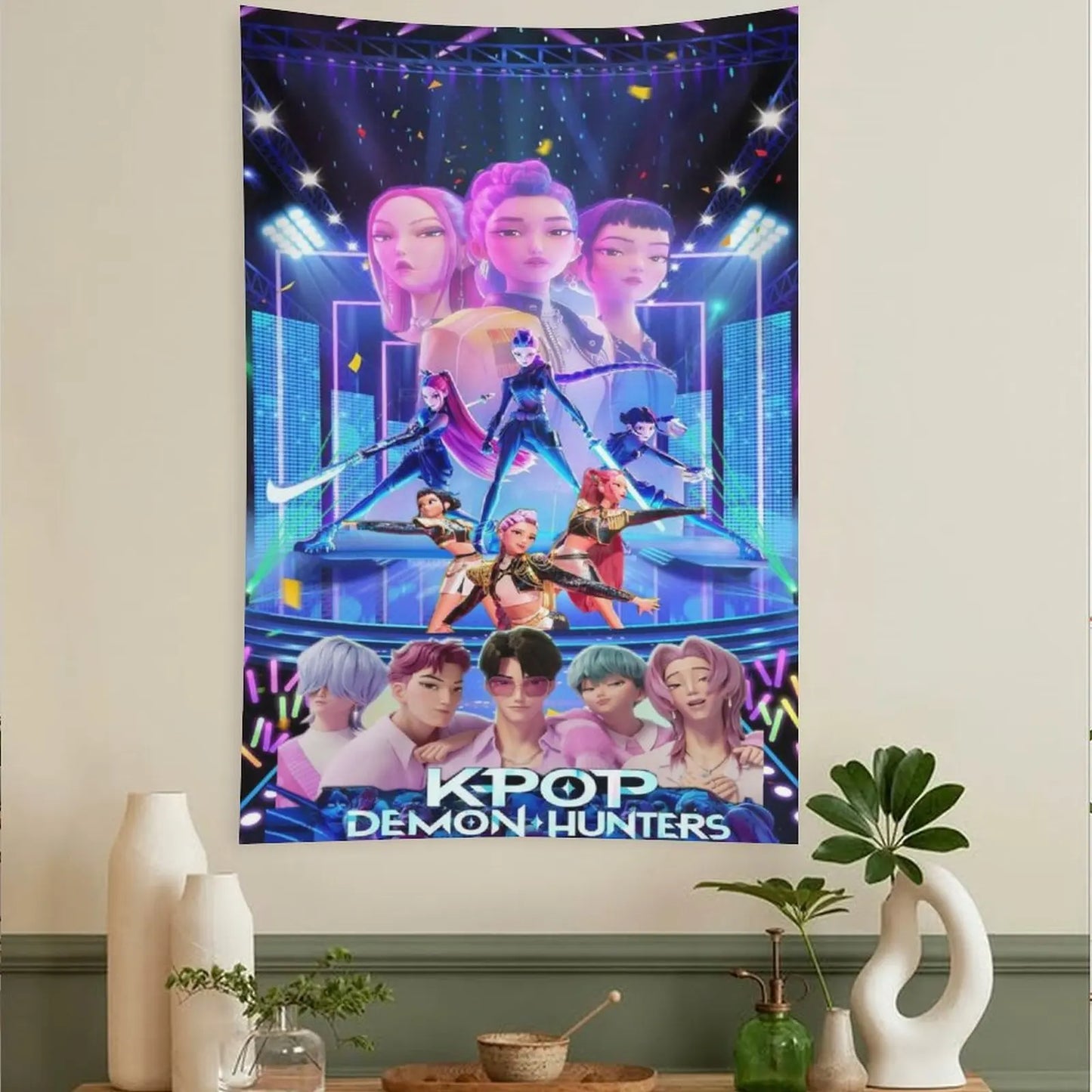 Huntrix KPop Demon Hunters Tapestry Wall Decor 40x60 Inches HD Printed Ideal Gift