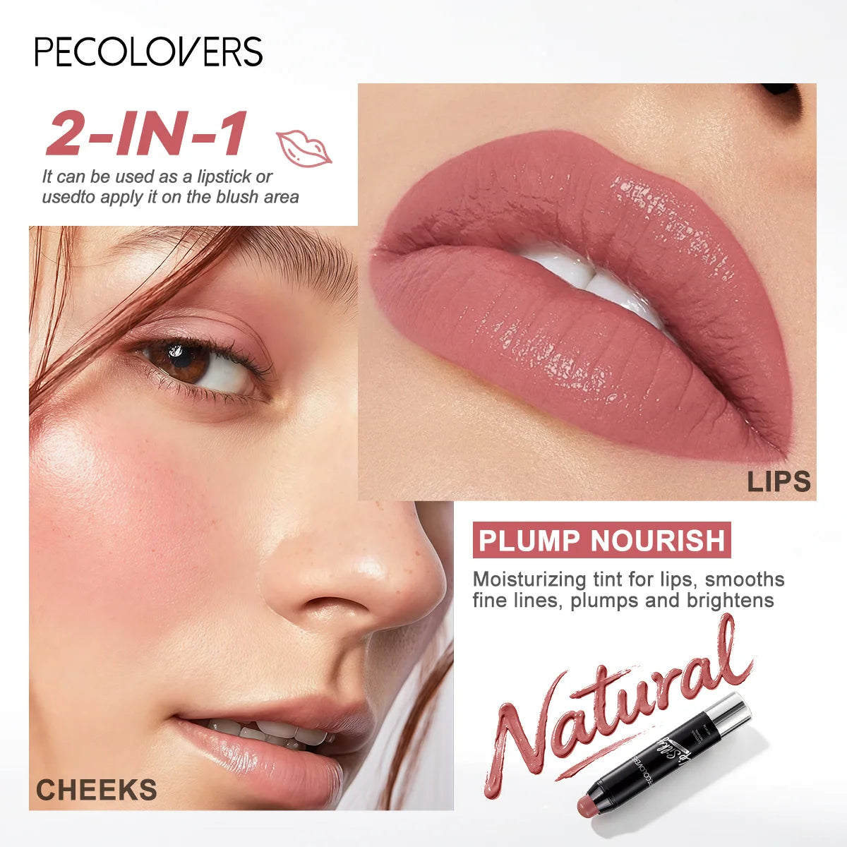 6PCS/SET Hydrating Lipstick Crayon Kit, 2-in-1 Natural Lip and Cheek Color, Soft Creamy Texture, Easy Blend Lightweight Formula, Moisturizing Lip Care for Daily Wear, Portable Makeup Pen Set