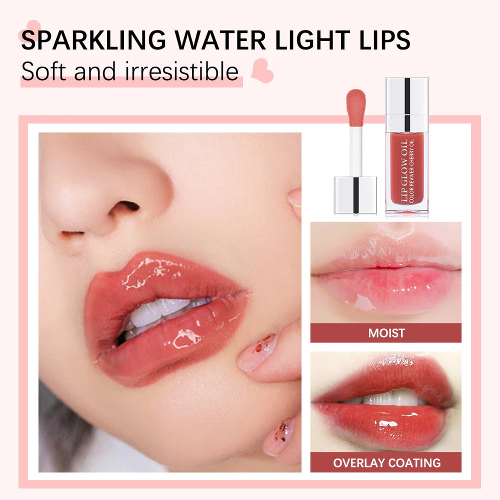 Glassy Shiny Lip Glow Oil Hydrating Lip Care Deep Nourishing Moisturizer Plump Fuller Lips Non Sticky Daily Lip Makeup Skincare Cosmetic
