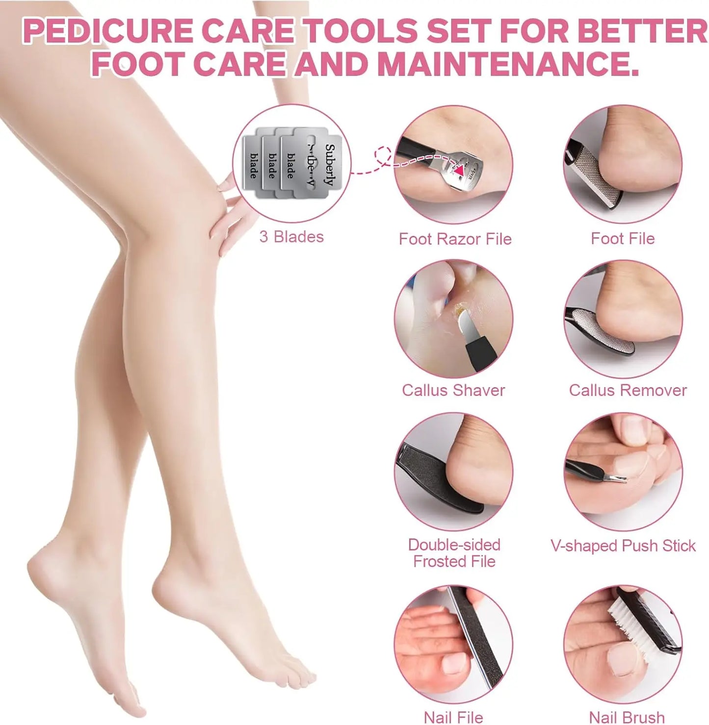 Electric Foot File Adjustable 3 Speed Foot Callus Remover with 16 in 1 Pedicure Tools Professional Foot Care, to Remove Dead