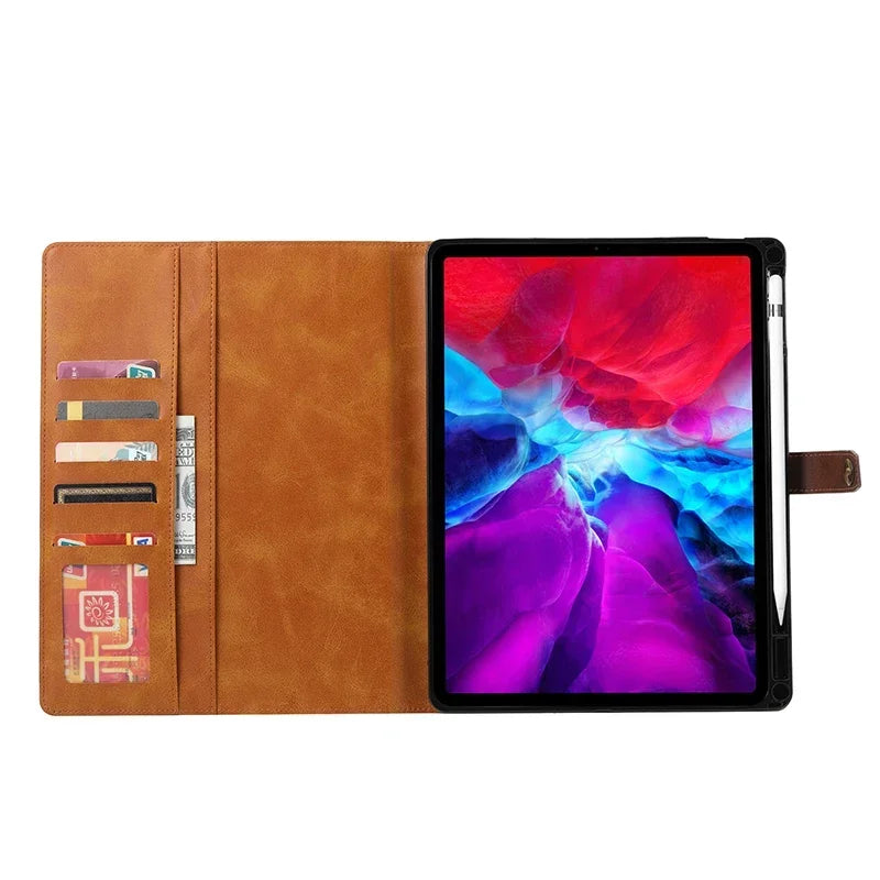 Luxury Flip Leather Book Case For iPad Pro 13 11 12 9 Air 4 5 Mini Wallet Card Holder Stand Cover