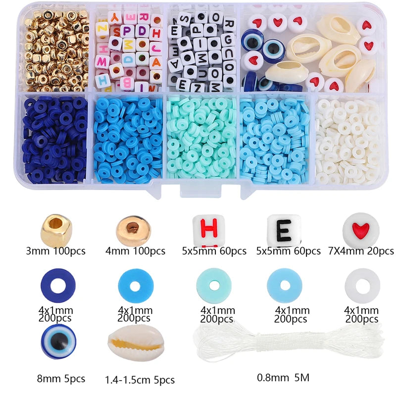 Jewelry accessories kit 4mm soft ceramic+letter beads+accessories Charms DIY jewelry creation beads Jewelry making materials