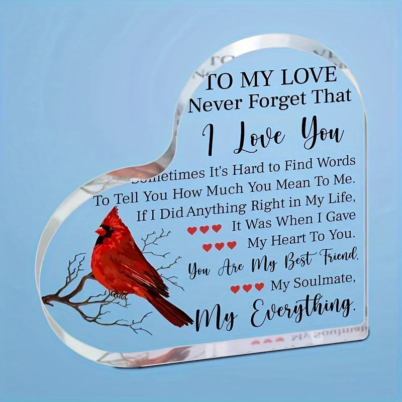 1pc, Romantic Gift, To My Love Acrylic Gift For Her Romantic Boyfriend Gifts Girlfriend Love Cute Gifts Ideas Anniversary Valent