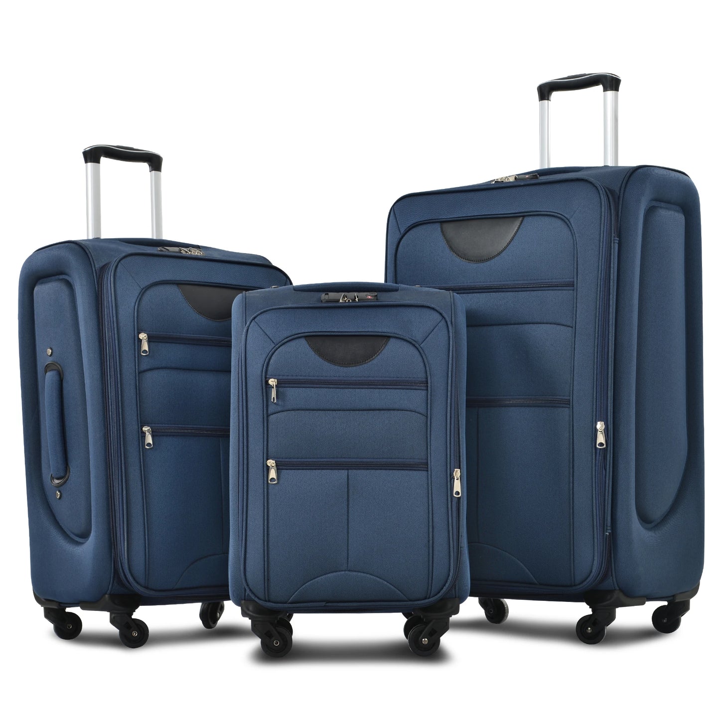 Softside Luggage Expandable 3 Piece Set Suitcase Upright Spinner Softshell Lightweight Luggage Travel Set