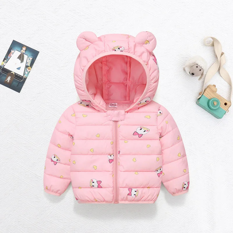 Guangdong Cartoon Kids Hooded Down Jacket Unisex Winter