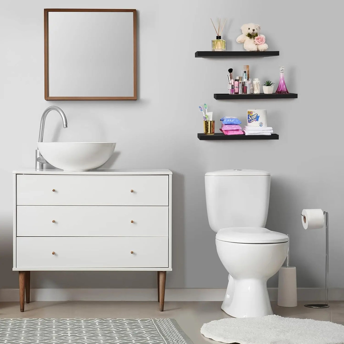 Floating Wall Shelves With Invisible Brackets 2 Pack