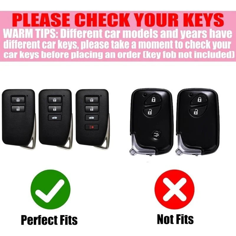 [ Side Diamonds ] 4 Buttons TPU Car Key Case Cover Shell Fob for Lexus ES250 / ES300h / ES350 RX300 / RX350 / RX450h NX300 / NX3