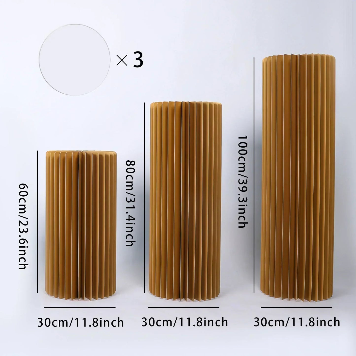 Foldable Paper Columns Cylinder Stands for Wedding and Party Decor