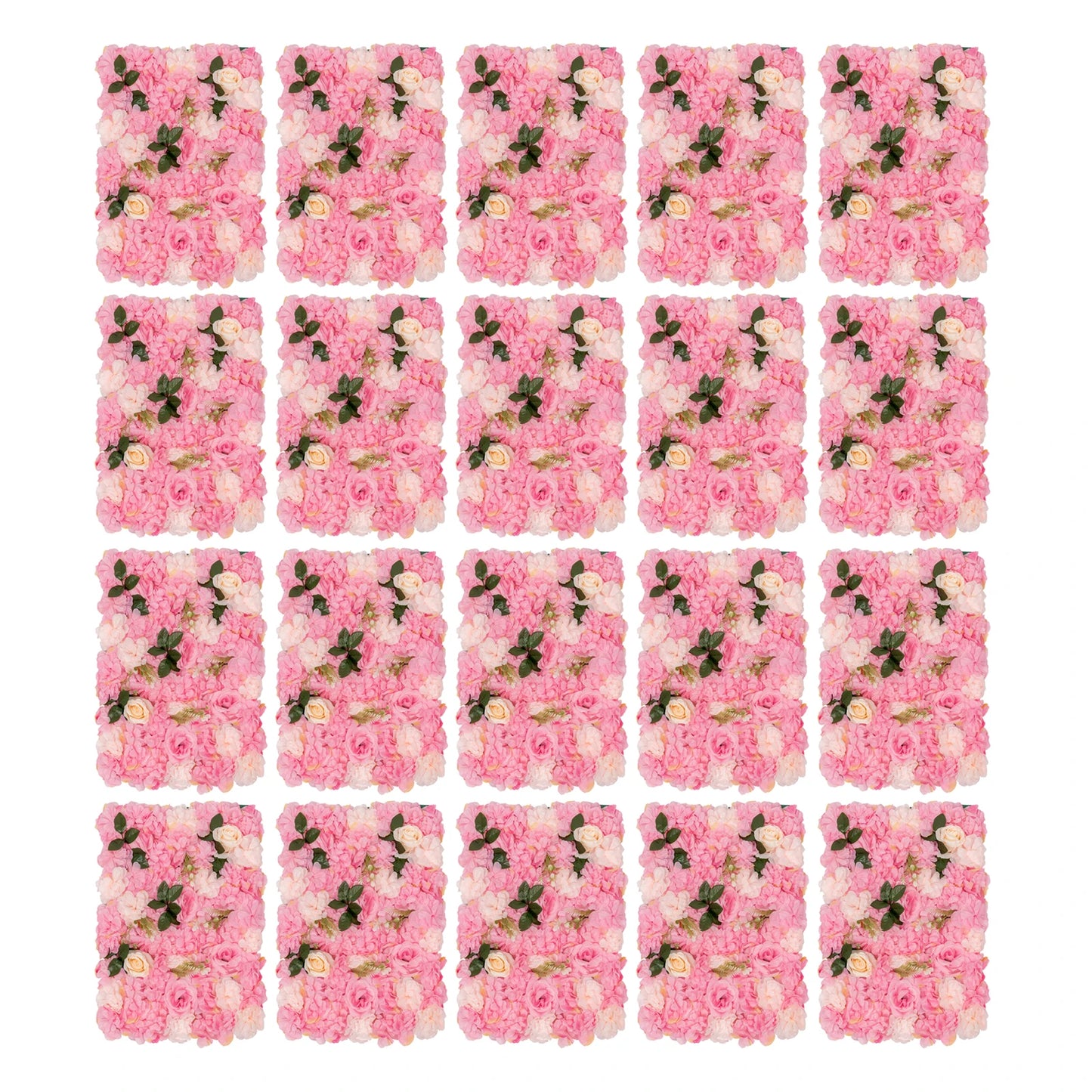 20pcs Flower Wall Panel, 60*40cm Artificial Floral Backdrop, Wall Decoration Backdrop
