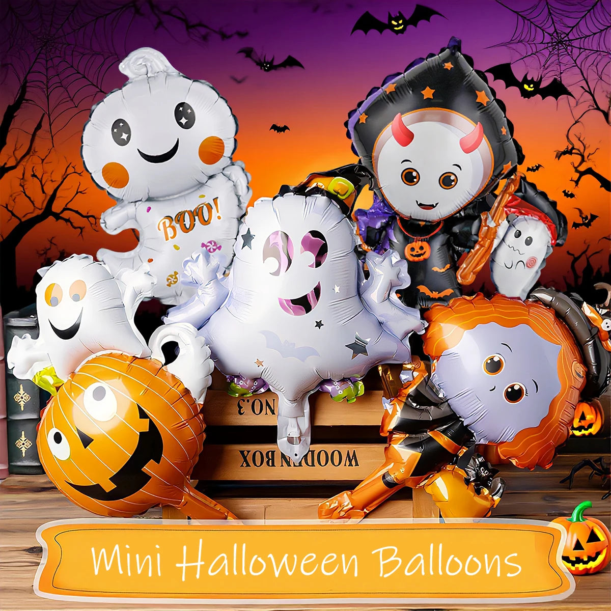 Five Piece Halloween Ghost Balloon Decorations for Party Supplies Ghost Party and Halloween Birthday Celebration