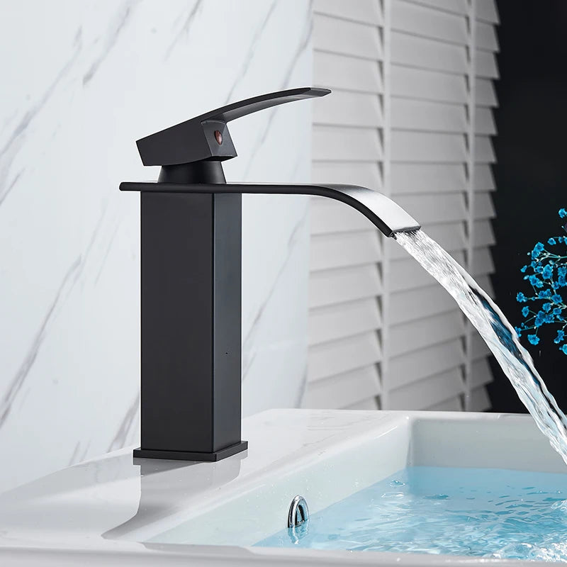 Rozin Basin Faucet Deck Mounted Single Lever Waterfall Tap