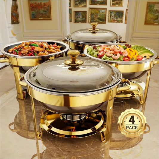Chafing Dishes For Buffet Round Stainless Steel Set