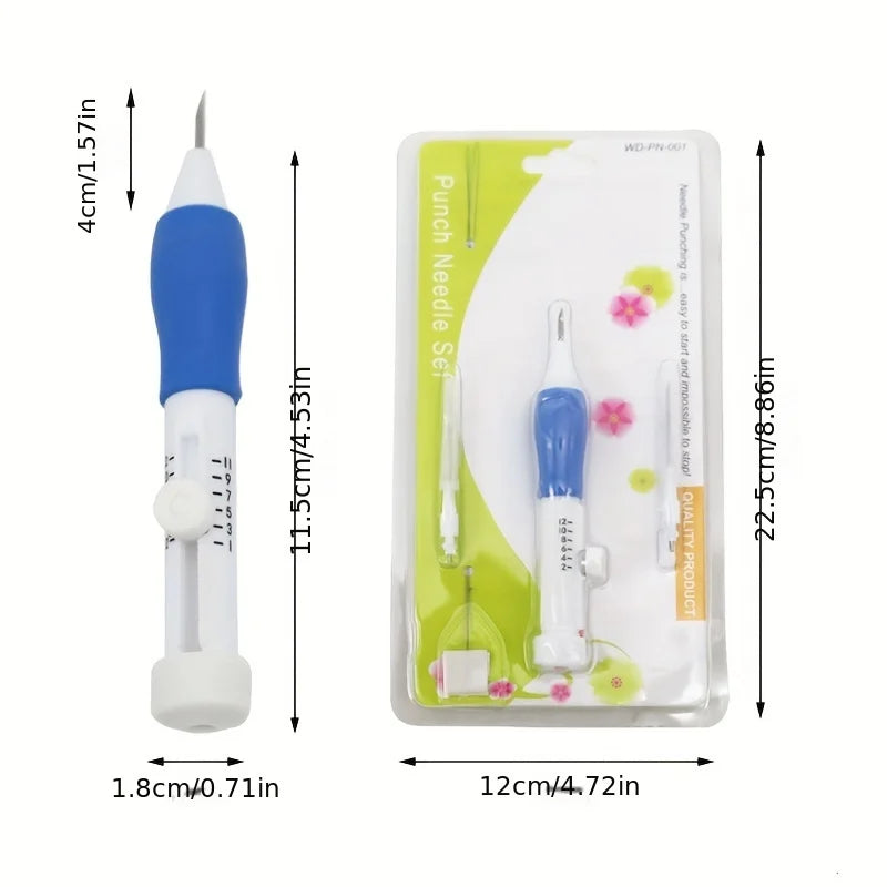 Adjustable Magic Embroidery Pen Set With 3 Needles Threader Scissors