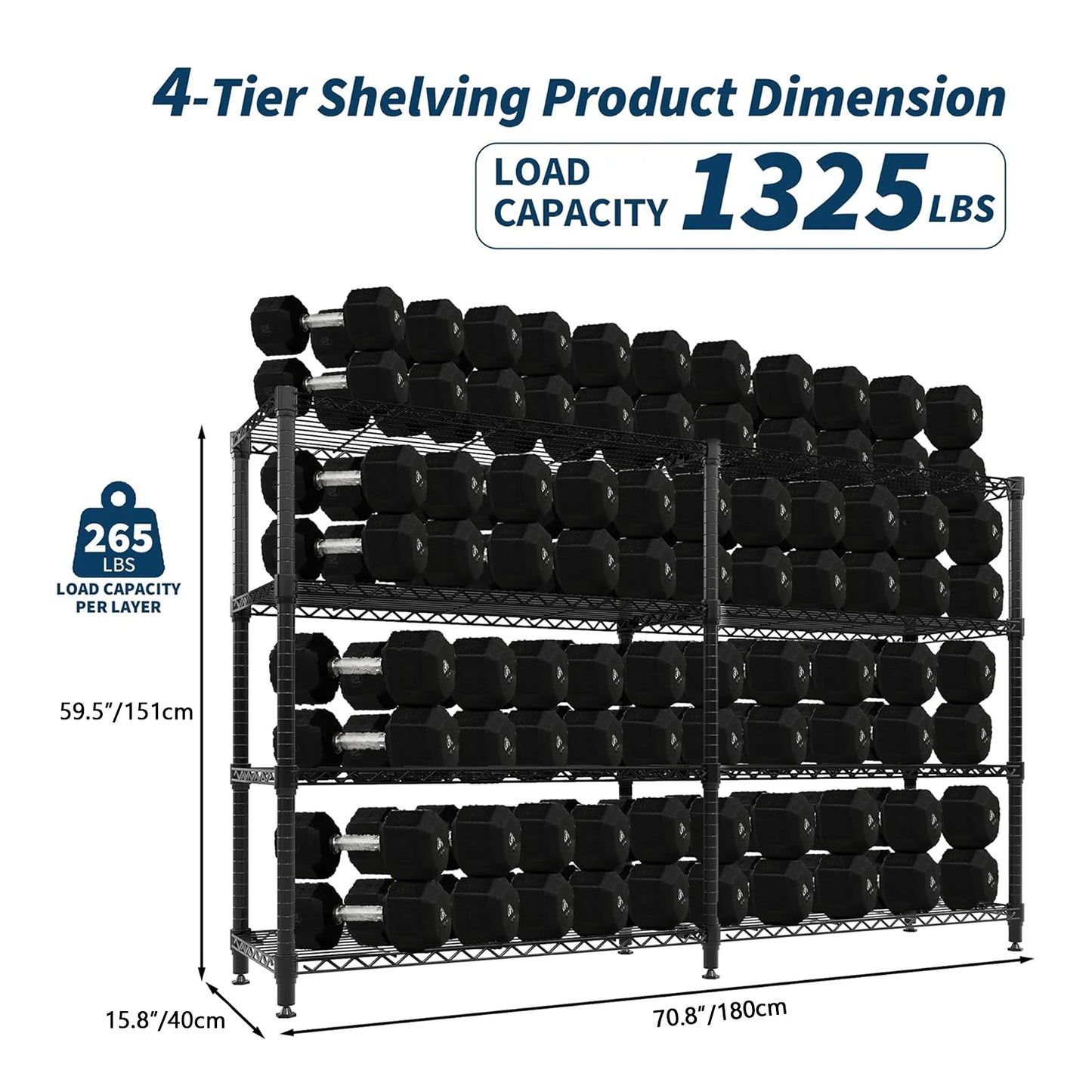 TWISTER.CK Heavy Duty Storage Shelves Four Tier Metal Unit
