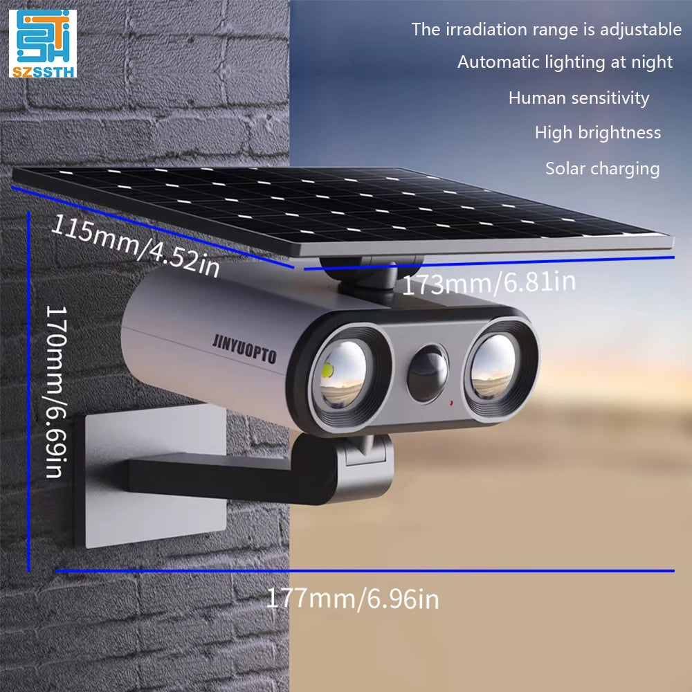 Multifunctional Solar Lamp IP65 Waterproof PIR Motion Sensor With Polycrystalline Solar Panels For Garage Yard