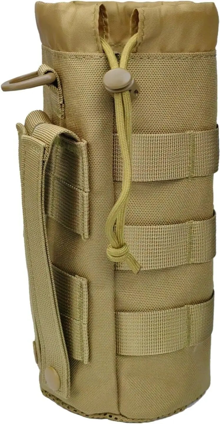 Molle Water Bottle Pouch Tactical Backpack Accessory Drawstring Mesh Bottom
