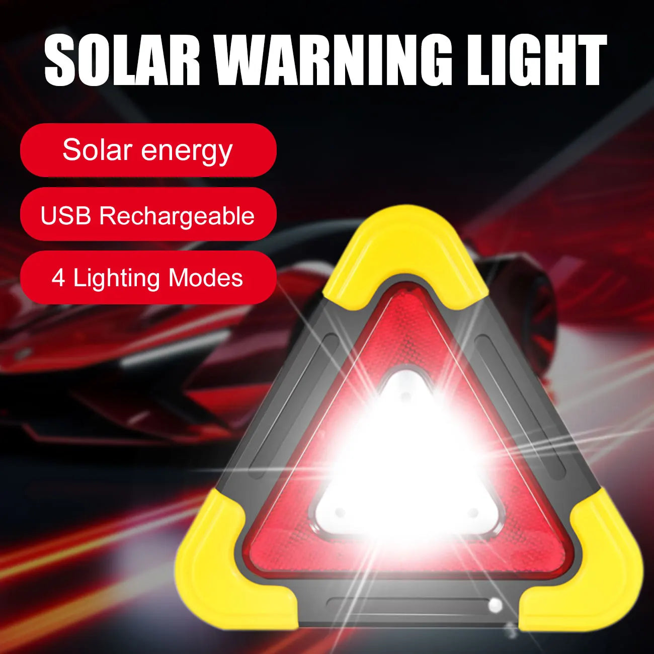Ultrabright Rechargeable LED Warning Light Vehicle 4 Modes