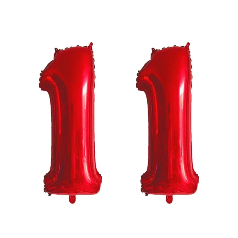 2 Pcs 32 Inch Helium Foil Number Balloons In Gold Silver Black Blue Red For Birthday Party Decoration 10 11 12 13 14 15