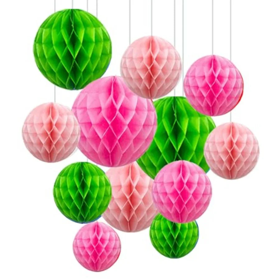 12Pcs 6" 10" Honeycomb Balls Decorations Hanging Tissue Paper Pom Poms for Birthday Wedding Party Decorations, Home Decor