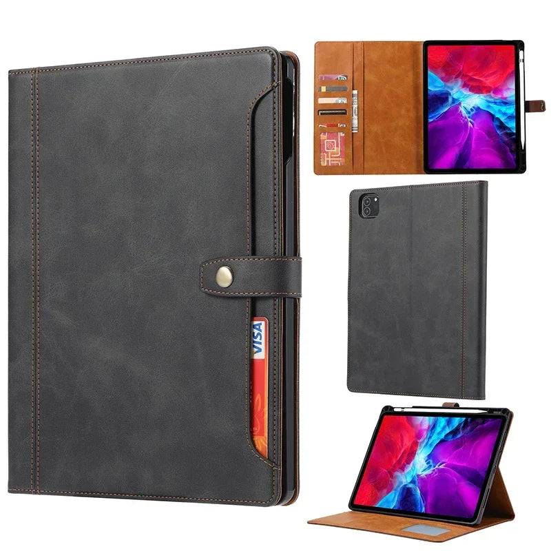 Luxury Flip Leather Book Case For iPad Pro 13 11 12 9 Air 4 5 Mini Wallet Card Holder Stand Cover