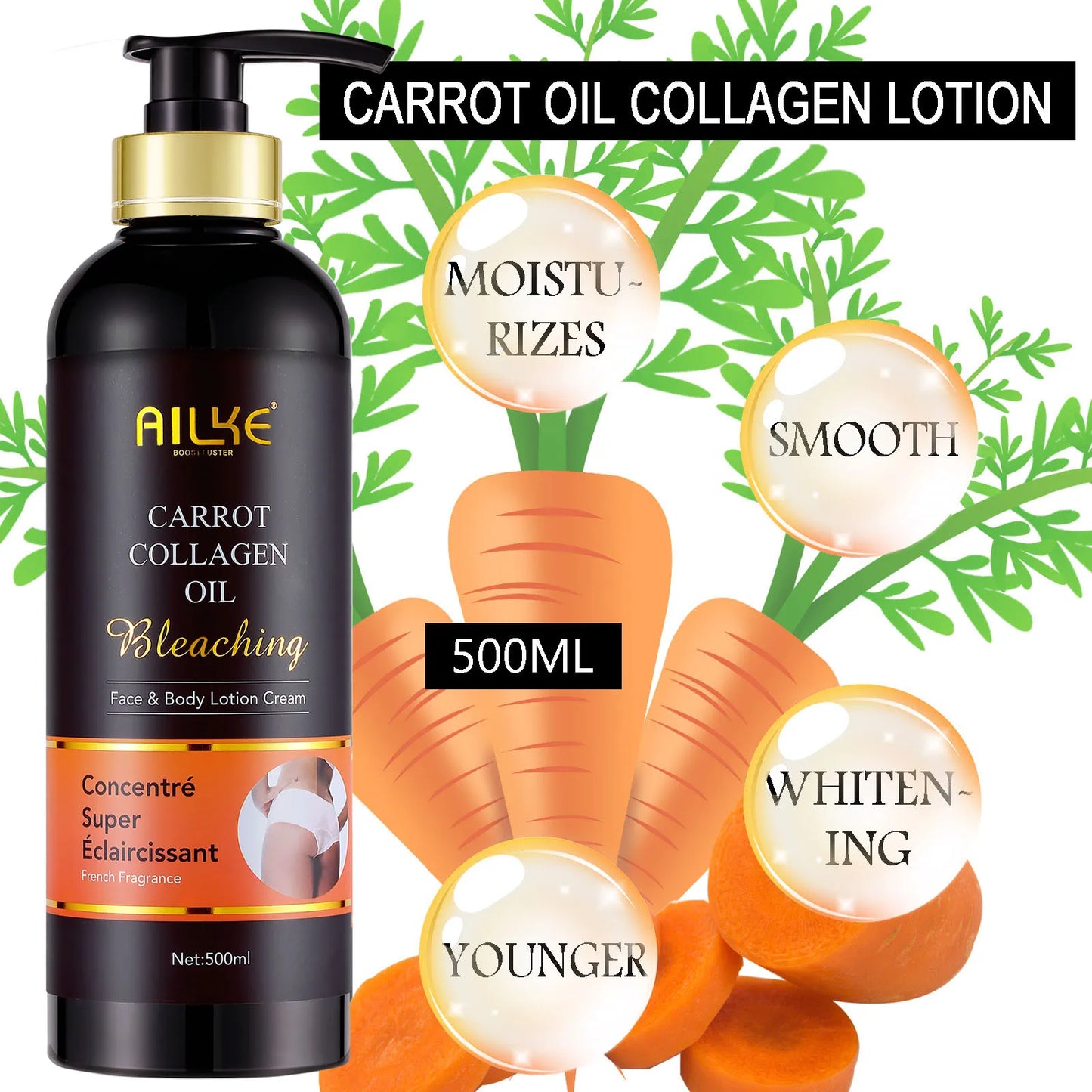 AILKE Whitening Skincare Kit Collagen Carrot Oil For All