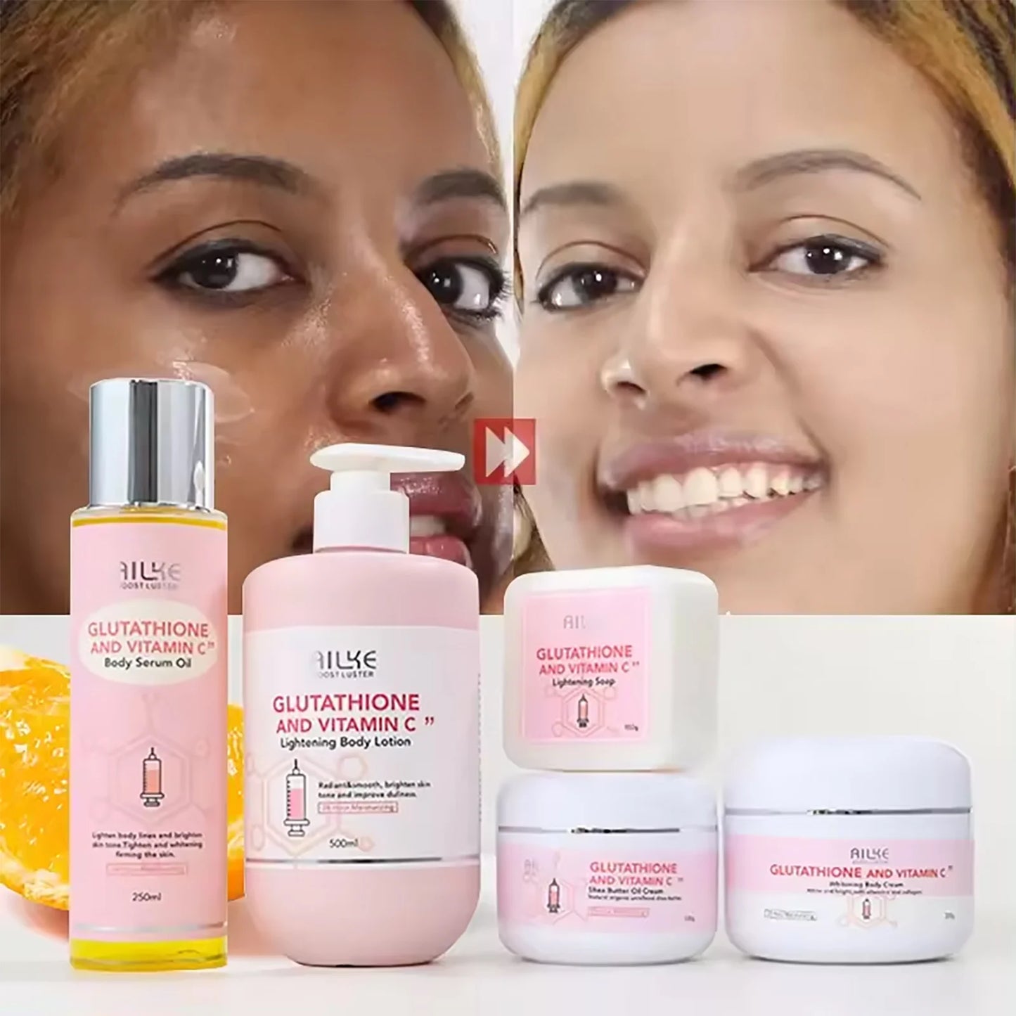 AILKE Whitening Skin Care Set With Glutathione Vitamin C