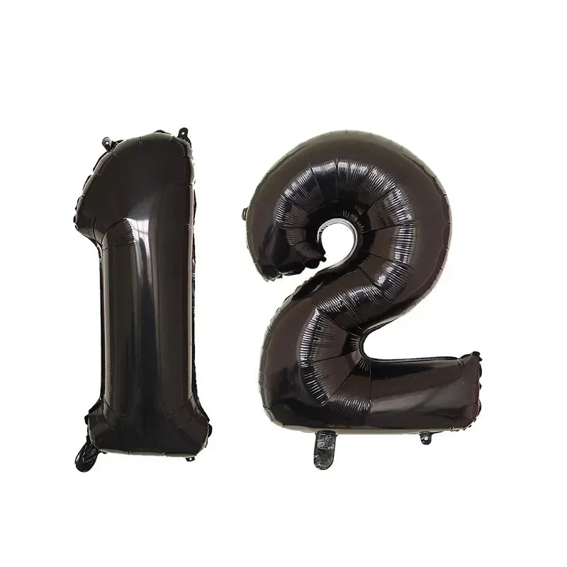 32 Inch Helium Foil Number Balloons 10 11 12 13 14 15 Gold Silver Black Blue Red Birthday Party Decoration 32 Pcs