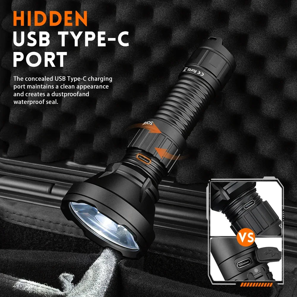 Sofirn SF26 2000lm SFT40 LED 6000K Tactical Flashlight Type C Rechargeable 21700 Battery Portable Camping EDC Torch