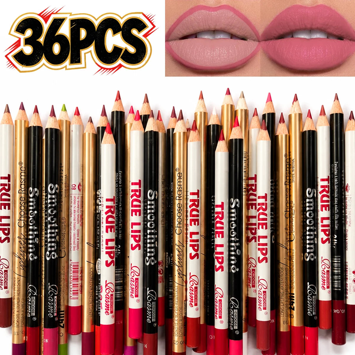 36Color Matte Lip Liner Pencil Set, Long Lasting Waterproof Smooth Lip Liners, Velvet Lip Pencils for Lips Makeup, Nude Red Brown Lip Liner Kit for Women Daily Party Cosmetics