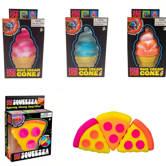 Needoh Pizza Sensory Stress Relief Cube Fidget Toy For Focus