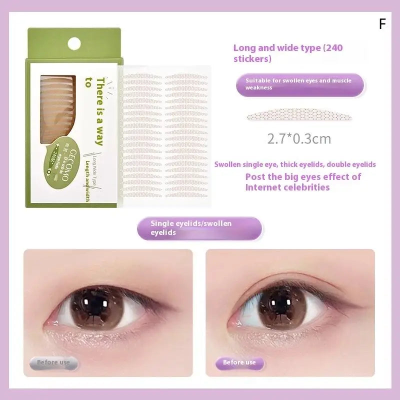 Natural Invisible Double Eyelid Stickers 90 or 240 Count Long Lasting Big Eye Beauty Tapes for Single Eyelids
