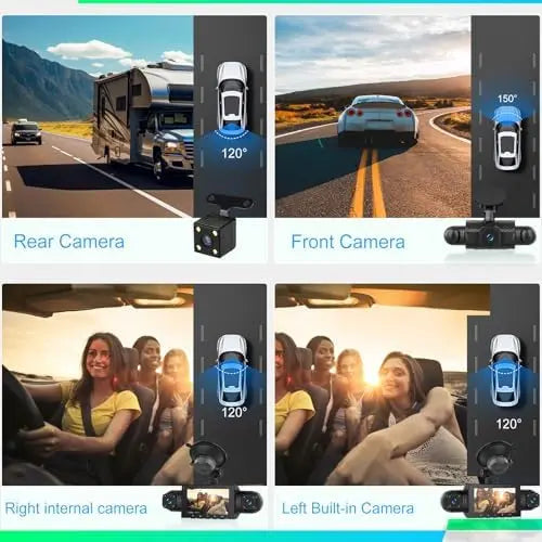 YTYIN 360 Degree Dash Cam 4 Channel Night Vision Card